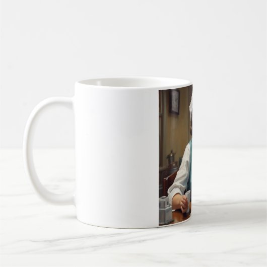 コーヒー、患者、および皮肉:スマイルで飲む コーヒーマグカップ (左)