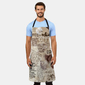 コーヒー。抽象芸術の茶色の背景のコーヒーパターン エプロン (着用した状態)