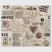 コーヒー。抽象芸術の茶色の背景のコーヒーパターン ラッピングペーパー (フラット)