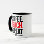 コーヒー 授業 繰り返し 先生 マグカップ - 面白いギフトマグ (正面左)