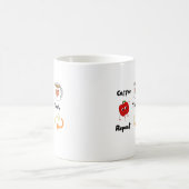 コーヒー、教える、リピートの コーヒーマグカップ (中央)