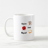 コーヒー、教える、リピートの コーヒーマグカップ (左)