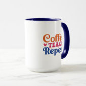 コーヒー 教える 繰り返す ワードアート マグカップ (正面右)