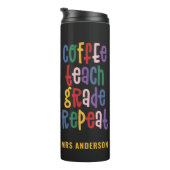 コーヒー,教えグレード,繰り返しタイポグラフィ先生 タンブラー (回転右)