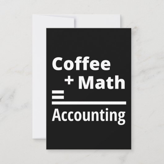 コーヒー+数学=会計 ノートカード (正面)