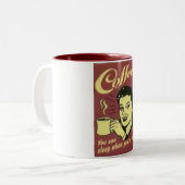 コーヒー! 時あなたは死んだマグ眠ることができます ツートーンマグカップ (正面左)