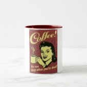 コーヒー! 時あなたは死んだマグ眠ることができます ツートーンマグカップ (中央)