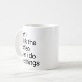 コーヒー – 最初に飲む(a) コーヒーマグカップ (正面左)