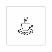 コーヒー&本の図書館スタンプ セルフインキングスタンプ (デザイン)