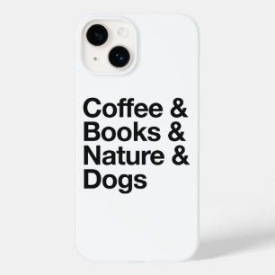 コーヒー&本&自然&犬のスマホケース(ブラック) Case-Mate iPhone 14ケース