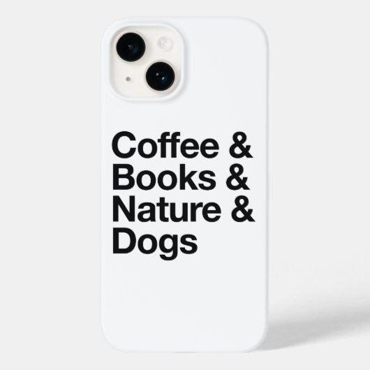コーヒー＆本＆自然＆犬のスマホケース（ブラック） Case-Mate iPhoneケース (裏面)