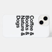 コーヒー＆本＆自然＆犬のスマホケース（ブラック） Case-Mate iPhoneケース (裏面 (横))
