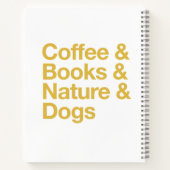 コーヒー＆本＆自然＆犬ノートブック（イエロー） ノートブック (裏面)