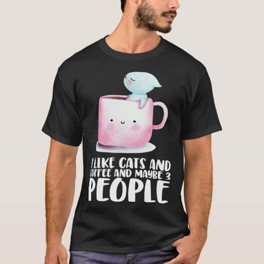 コーヒー 猫たち コーヒー 猫 猫 コーヒー Tシャツ (正面)
