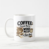 コーヒー、猫に起こされたから コーヒーマグカップ (左)
