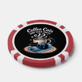 コーヒー 猫 と ヨガマット 面白い 猫 ヨガ ポーカーチップ (シングル)