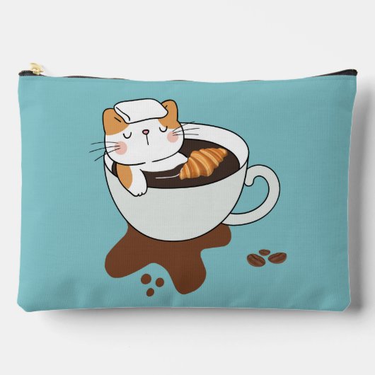 	 コーヒー 猫 アクセサリーポーチ (正面)