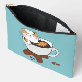 	 コーヒー 猫 アクセサリーポーチ (見開き)