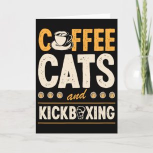 コーヒー 猫 キックボクシング かわいい おもしろ キックボクサー 女性用 カード