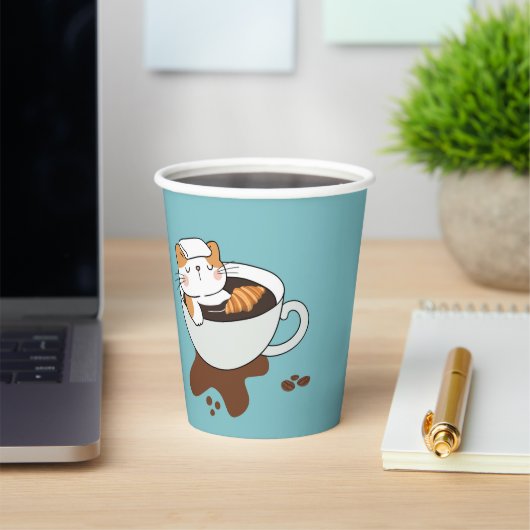 コーヒー 猫 スパ 紙コップ (インサイチュ)