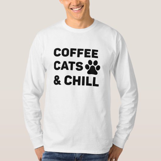コーヒー 猫 & チル Tシャツ (正面)