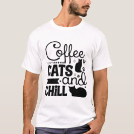 コーヒー 猫 リラックス かわいい 猫好き タイポグラフィー Tシャツ