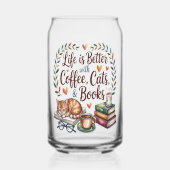 コーヒー 猫 本のある暮らし ガラス缶 (正面)