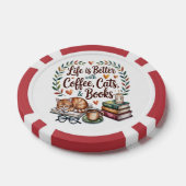 コーヒー 猫 本のある暮らし ポーカーチップ (シングル)