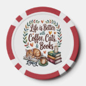 コーヒー 猫 本のある暮らし ポーカーチップ (裏面)