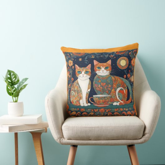 コーヒー 猫 枕 (椅子)