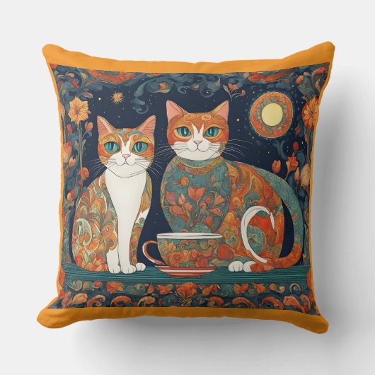コーヒー 猫 枕 (正面)