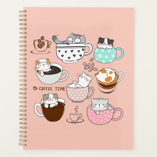 コーヒー 猫 楽しい プランナー手帳 (正面)