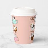 コーヒー 猫 楽しい 紙コップ (左)