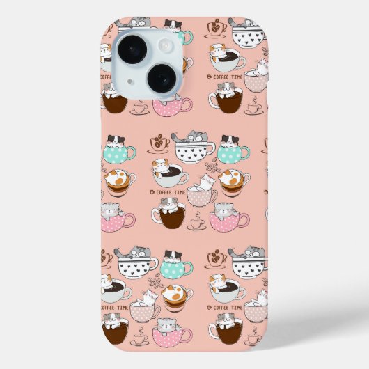 コーヒー 猫 楽しい Case-Mate iPhoneケース (裏面)