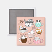 コーヒー 猫 面白い マグネット (正面/裏面)