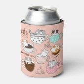 コーヒー 猫 面白い 缶クーラー (缶正面)