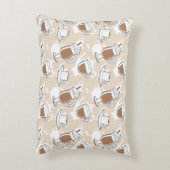 コーヒー、甘いパターン アクセントクッション (裏面(縦))