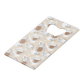 コーヒー、甘いパターン クレジットカード栓抜き (裏面アングル)