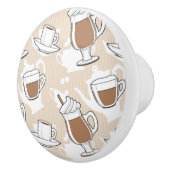 コーヒー、甘いパターン セラミックノブ (右)