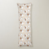 コーヒー、甘いパターン ボディピロー (裏面 (縦))