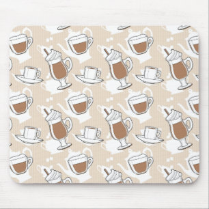 コーヒー、甘いパターン マウスパッド