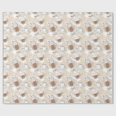 コーヒー、甘いパターン ラッピングペーパー (フラット)