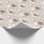 コーヒー、甘いパターン ラッピングペーパー (角)