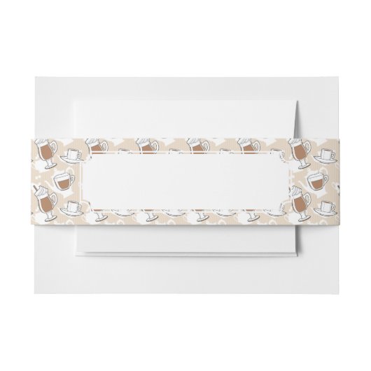 コーヒー、甘いパターン 招待状ベリーバンド (正面例)