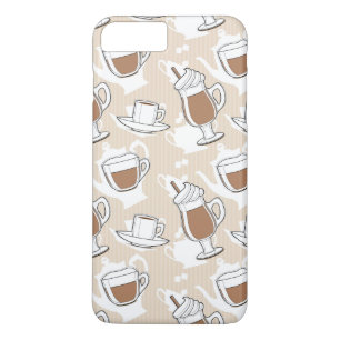 コーヒー、甘いパターン iPhone 8 PLUS/7 PLUSケース
