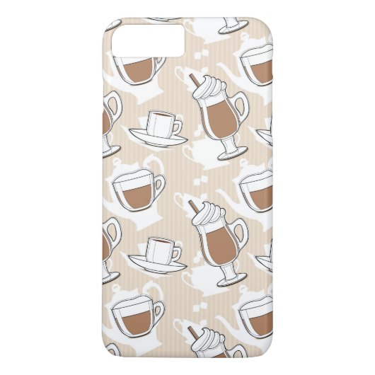 コーヒー、甘いパターン Case-Mate iPhoneケース (裏面)