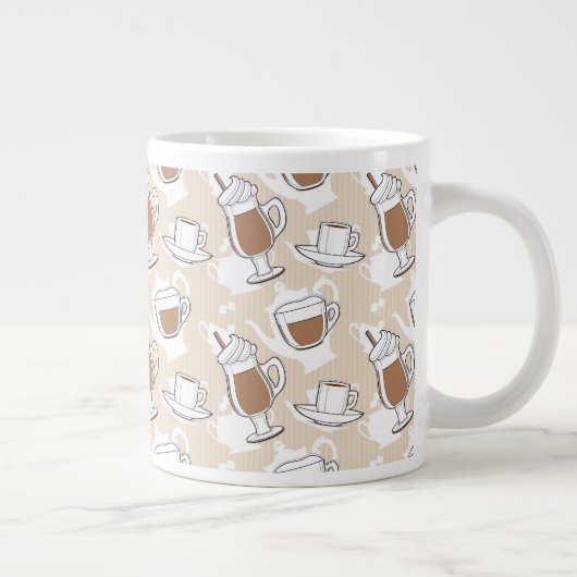 コーヒー、甘い柄 ジャンボコーヒーマグカップ (右)