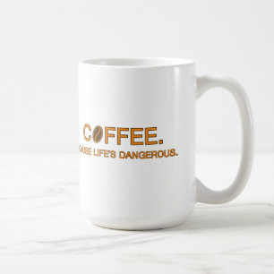 コーヒー.生命の危険なおもしろい引用文 コーヒーマグカップ