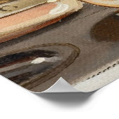 コーヒー、男性コーヒーを作る、レトロヴィンテージウォールアート ポスター (角)