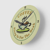 コーヒー:睡眠は弱いために ラウンド壁時計 (傾斜)